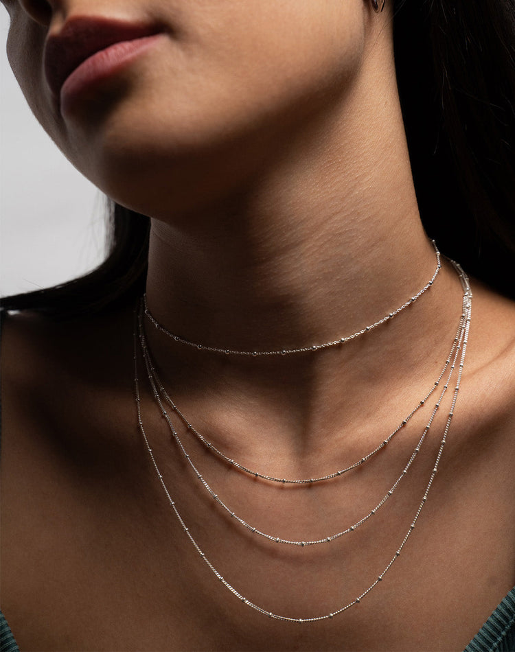 Bobble Chain Necklace in Silver
